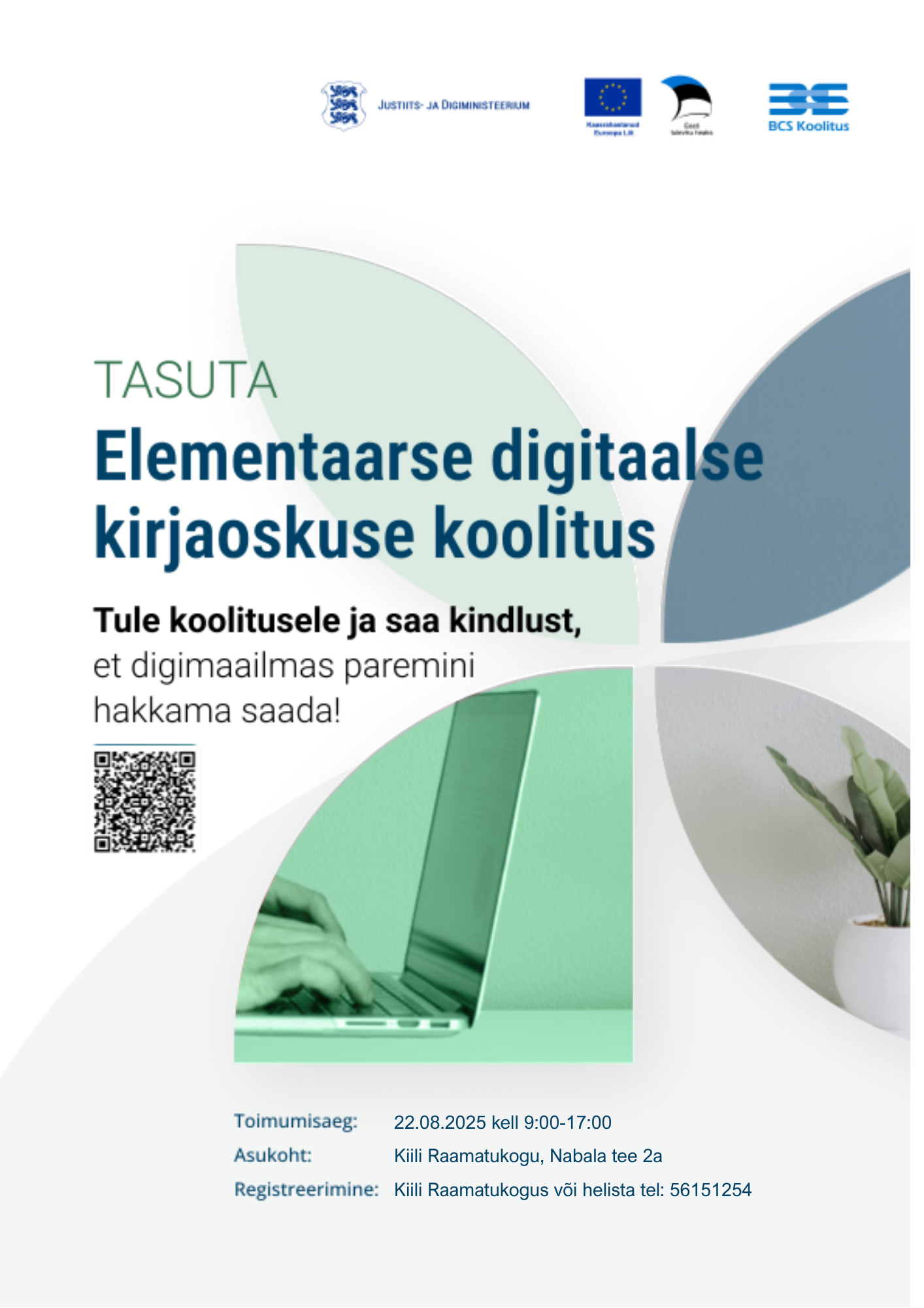 TASUTA Elementaarse digitaalse kirjaoskuse koolitus Tule koolitusele ja saa kindlust et digimaailmas paremini hakkama saada
